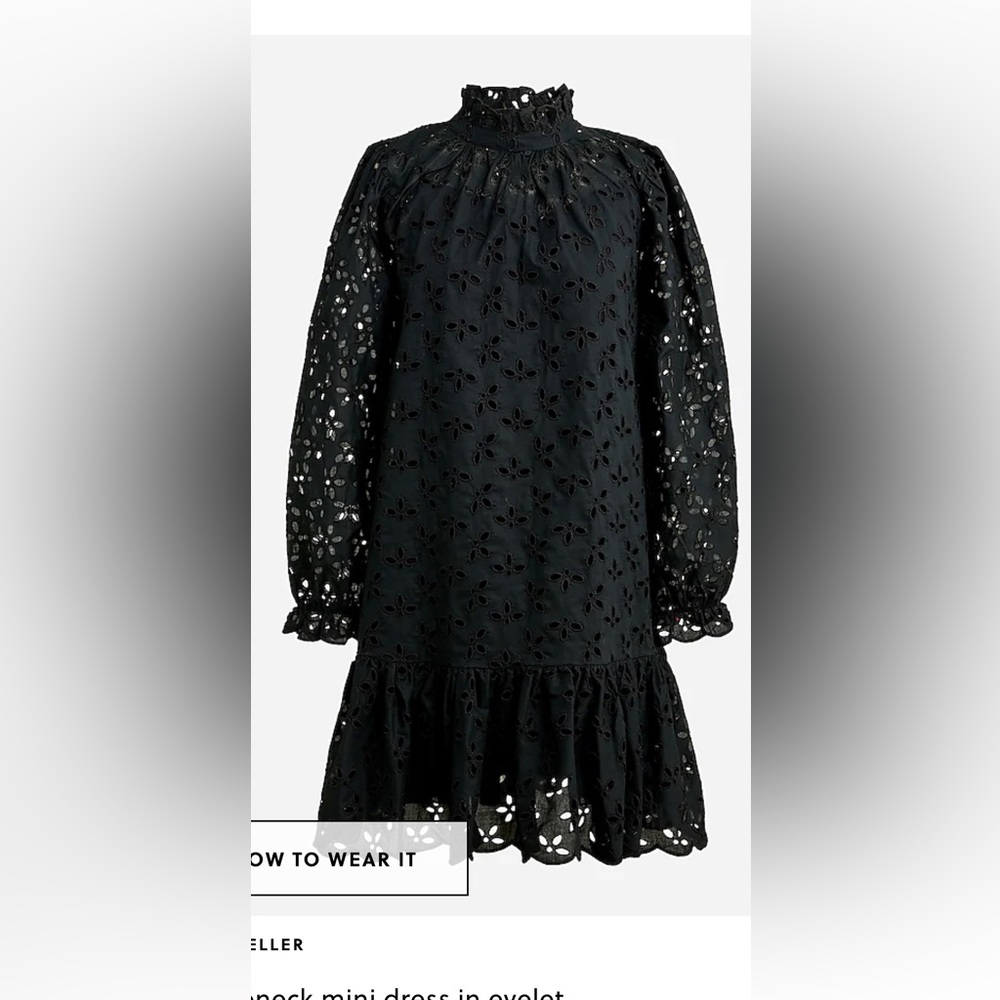 Jcrew lace swing dress with ruffle at bottom